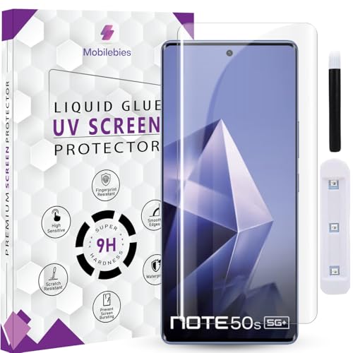 Mobilebies® Premium HD+ UV Tempered Glass Screen Protector For infinix Note 50s 5G (6.78 Inch, Pack of 1) Full Adhesive UV Curved Screen Protector Case Friendly HD Clarity with installation kit - Image 1