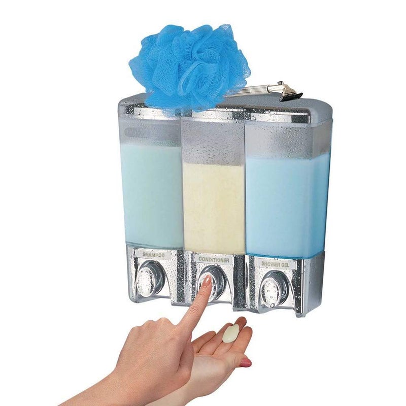 Better Living Better Living Products Clear Choice Shower 3 Shampoo and Soap Dispenser, 7.5" x 3.5" x 7.5, Chrome  - Image 4