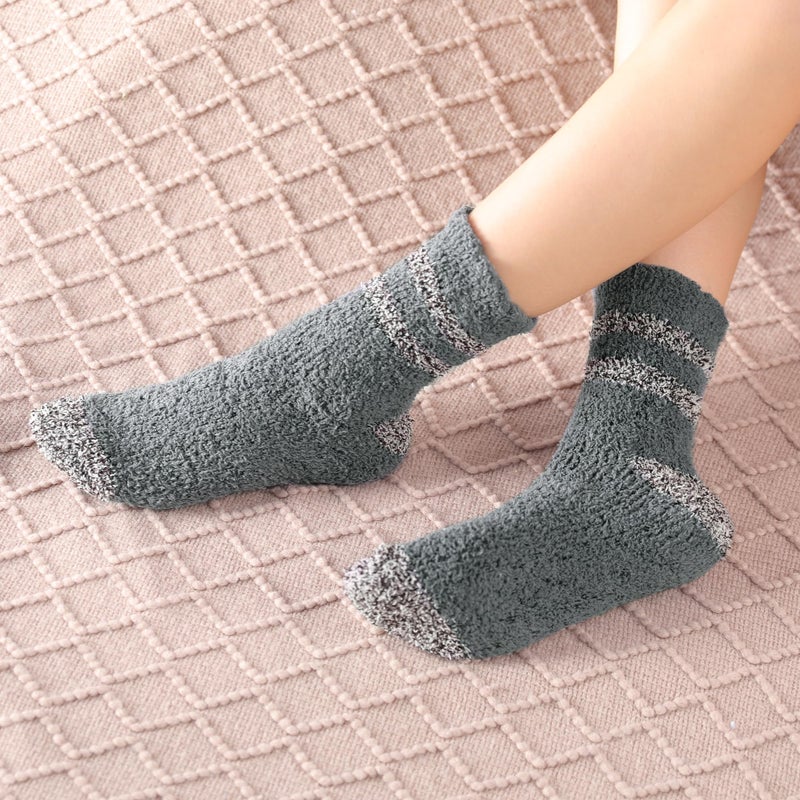 Premillow 3 Pairs Fuzzy Socks for Women, Winter Fluffy Socks Womens, Soft Cozy Warm Slipper Sock Home Sleeping Sock - Image 2