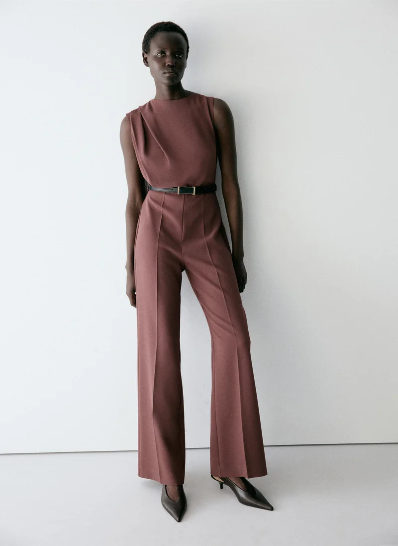 Mango Straight-fit jumpsuit with belt