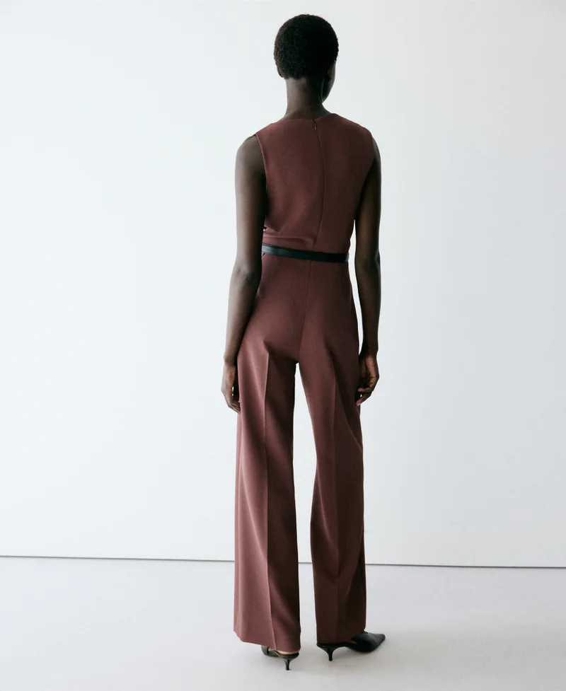 Mango Straight-fit jumpsuit with belt