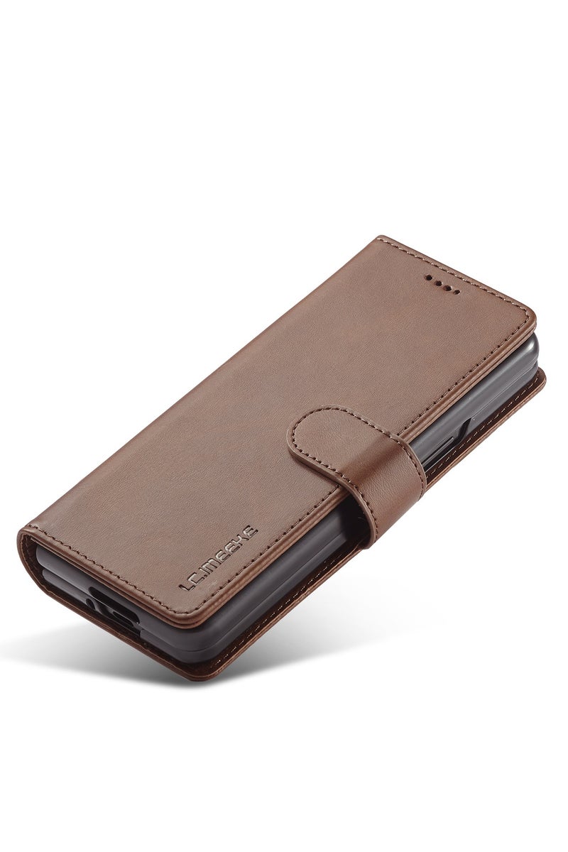 for Samsung Fold 7 leather flip case, wallet style retro style PU leather protective case - Image 3
