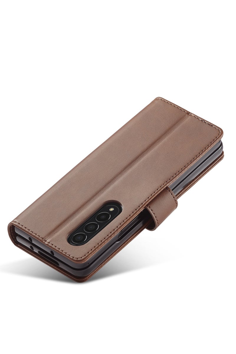 for Samsung Fold 7 leather flip case, wallet style retro style PU leather protective case - Image 4