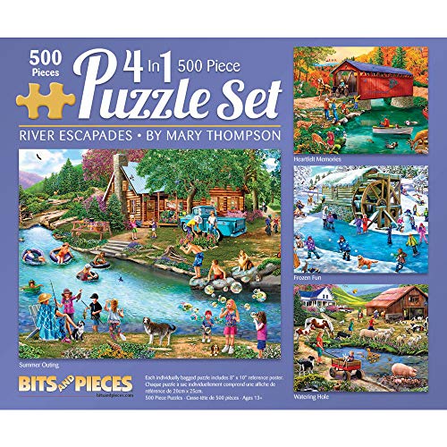 Bits and Pieces  4in1 MultiPack  500 Piece Jigsaw Puzzles for Adults  500 pc Large Piece Puzzle Set Bundle by Artist Mary Thompson  16 x 20 - Image 1