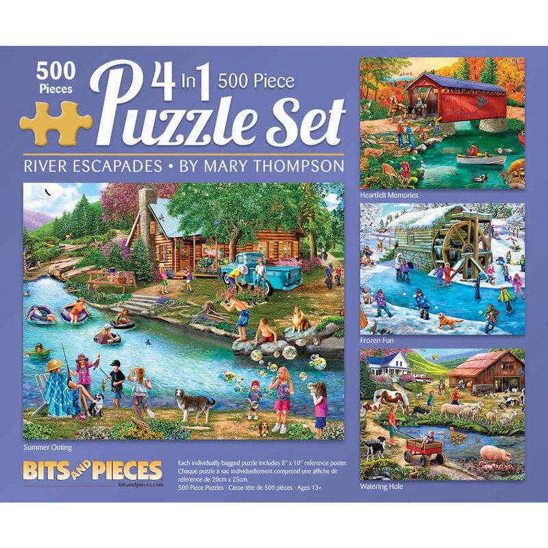 Bits and Pieces  4in1 MultiPack  500 Piece Jigsaw Puzzles for Adults  500 pc Large Piece Puzzle Set Bundle by Artist Mary Thompson  16 x 20 - Image 2
