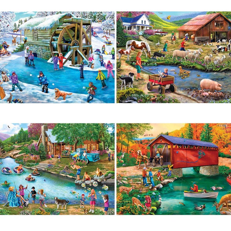 Bits and Pieces  4in1 MultiPack  500 Piece Jigsaw Puzzles for Adults  500 pc Large Piece Puzzle Set Bundle by Artist Mary Thompson  16 x 20 - Image 3