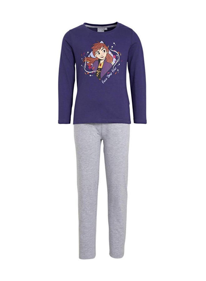 ديزني فروزن طقم بيجامة أطفال بنات  بأكمام طويلة - Image 1