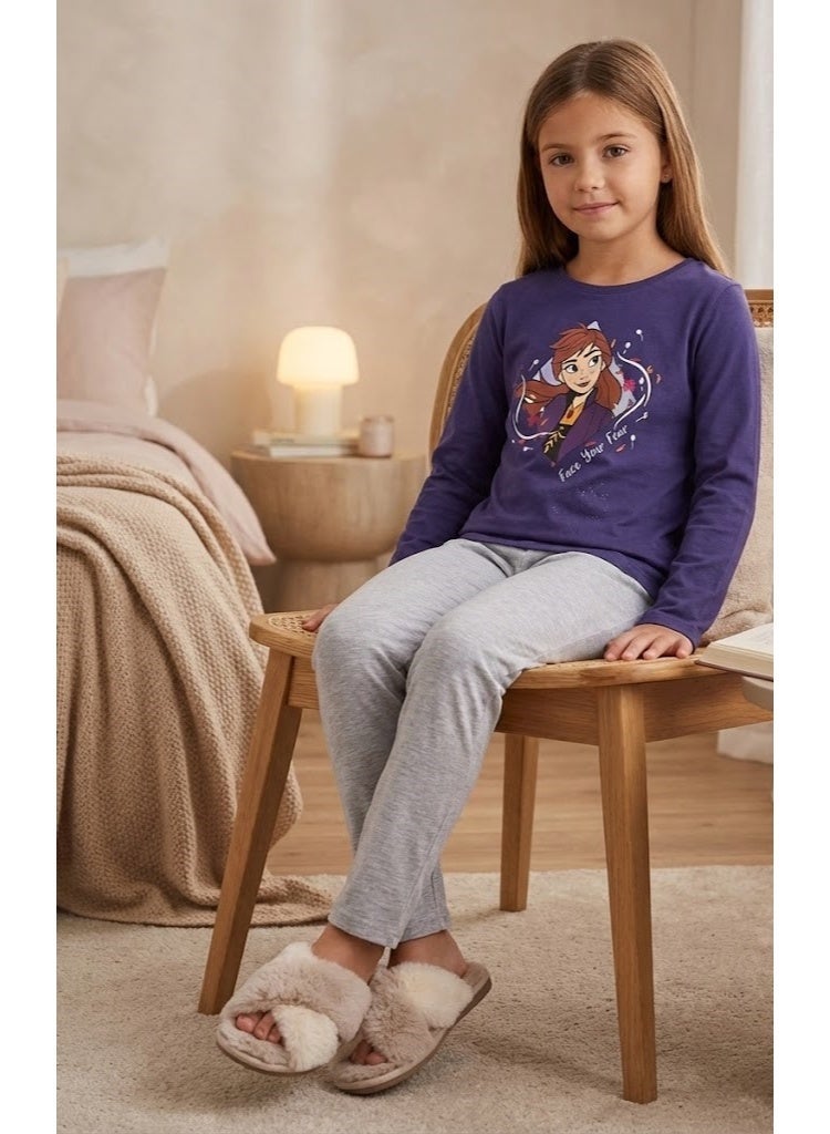 ديزني فروزن طقم بيجامة أطفال بنات  بأكمام طويلة - Image 2