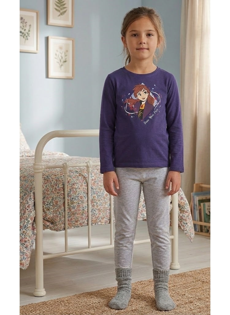 ديزني فروزن طقم بيجامة أطفال بنات  بأكمام طويلة - Image 3