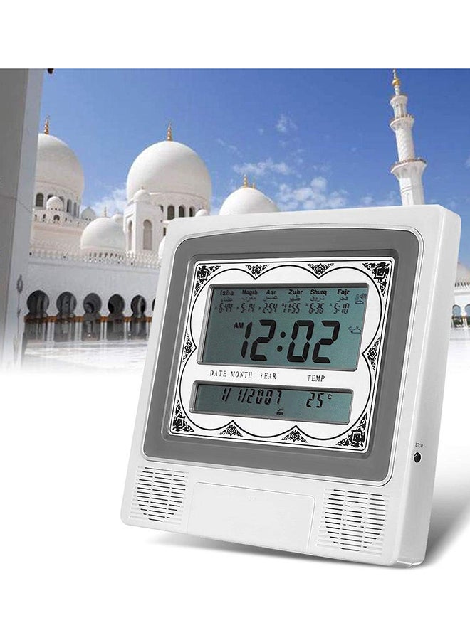 Digital Azan Table Alarm Clock Carbon Fibre Silver/Black 227x32x215mm  - Image 3