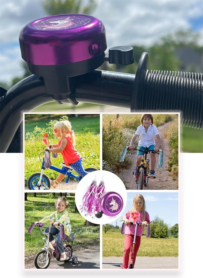 Kids Bike Bell with 2 Pcs Bike Streamers for Girls, Cute Children's Bicycle Accessories - Image 5