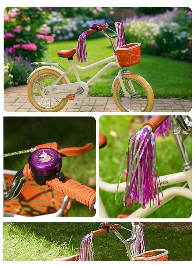 Kids Bike Bell with 2 Pcs Bike Streamers for Girls, Cute Children's Bicycle Accessories - Image 3