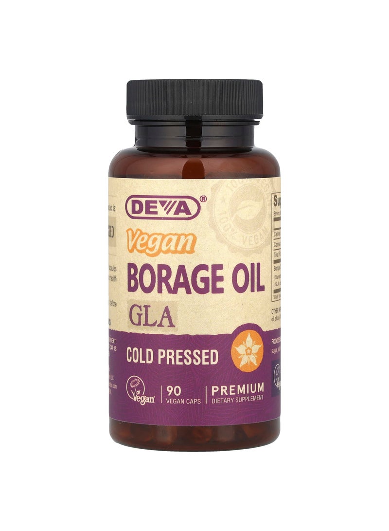 Vegan Borage Oil, GLA, 90 Vegan Caps (500 mg per Capsule)