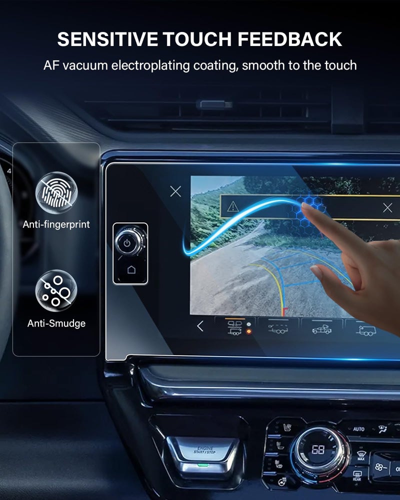 WEIPIN For 2025 GMC Sierra Screen Protector - 2022-2025 Sierra 1500& 2024-2025 Sierra 2500HD 3500HD (Buttons on the screen) 13.4+12.3 Inch Screen Protector Anti Fingerprint 9H Hardness Tempered Glass- HD - Image 4