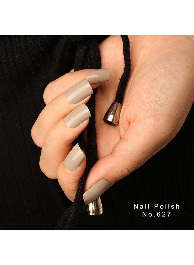 Quick Dry, Shine Up, Modern, Natural, 9 Free Formula, Glossy Nail Polish Tan Grey 627- 11ml
