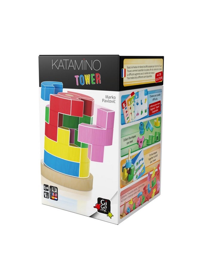 Gigamic Katamino Tower | Wooden Puzzle Game for Kids and Families | Brain Game | Ages 6+ | 1 to 2 Players | 15 Minutes  - Image 1