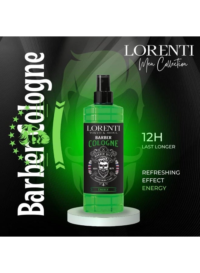 لورنتي لورينتي طوكيو وسيول باربر كولونيا 400 مل بخاخ ما بعد الحلاقة إنرجي للرجال ماء عطر حلاقة للرجال باربر - Image 2