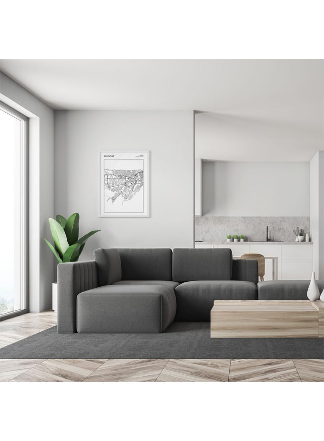 آرت دیکور  ديكور فني مؤطر، صورة فنية جميلة، طباعة صورة لخريطة مدينة مسقط، الحد الأدنى، أسود أبيض، ملصق حضري حديث، هدية سفر عمان، ديكور جداري، غرفة المعيشة، المكتب، غرفة النوم، الفنادق - Image 2