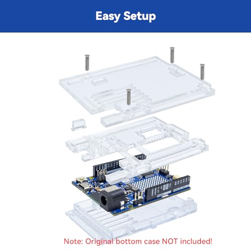 SunFounder Transparent Acrylic Case Compatible with Arduino UNO R4 WiFi (Original Bottom Case NOT Included) - Image 4