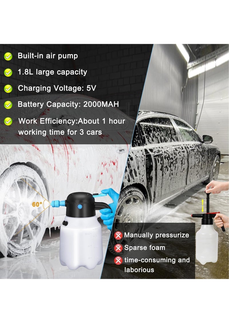 Electric Car Foam Sprayer, 1.8L Pressurized Foam Sprayer with USB Rechargeable for Car Washing, Car Wash Sprayer for Car Beauty, Home, Garden, Automotive Accessory - Image 5