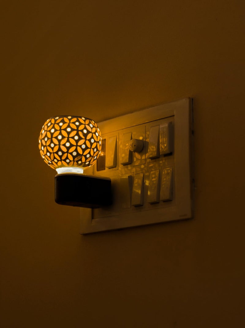 Revwd Kapoor Dani for Home Camphor Diffuser for Home Fragrance Essential Oil Kapoor Dani Camphor Diffuser Electric Aroma Diffuser High Coverage Electrical Night Lamp for Office, Home (Yellow) - Image 1