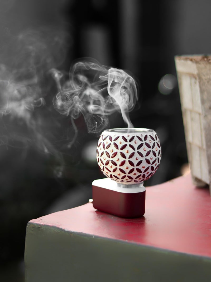 Revwd Kapoor Dani for Home Camphor Diffuser for Home Fragrance Essential Oil Kapoor Dani Camphor Diffuser Electric Aroma Diffuser High Coverage Electrical Night Lamp for Office, Home (Yellow) - Image 3