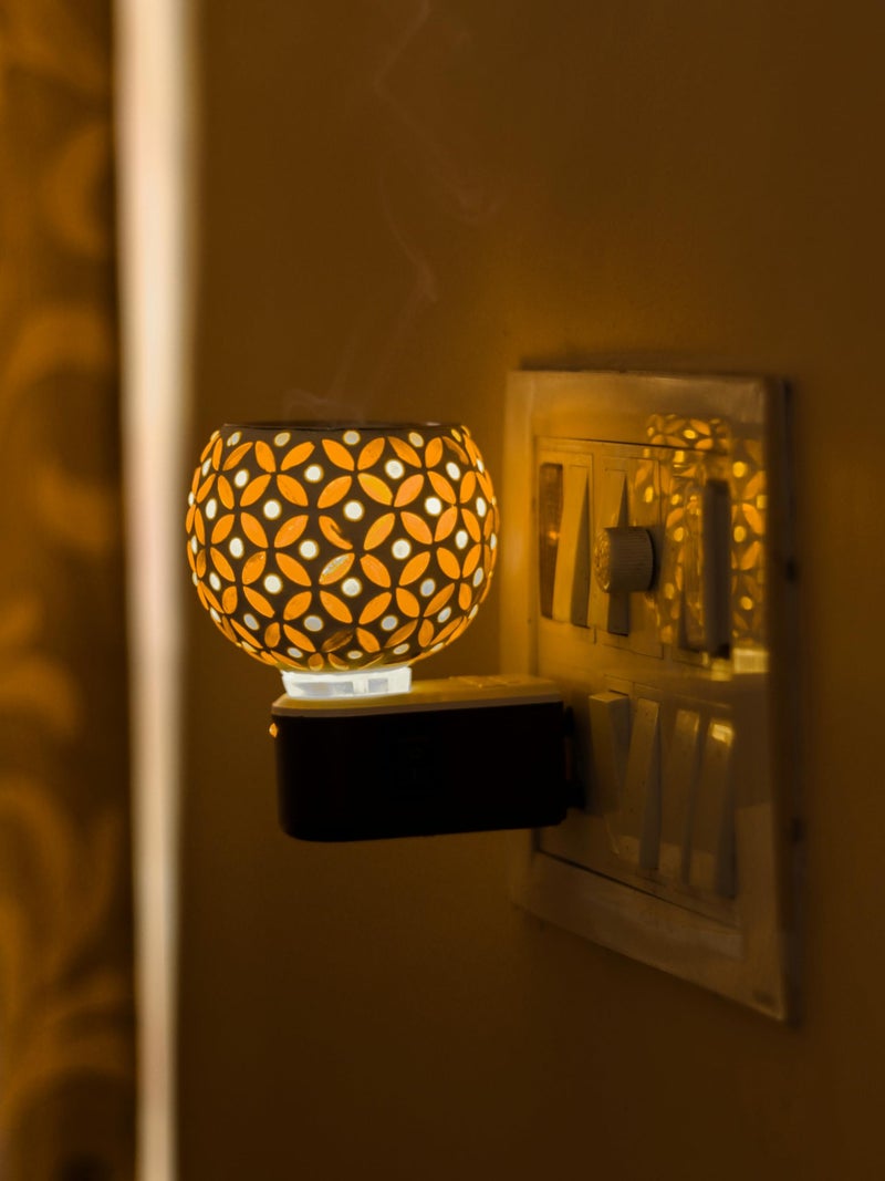 Revwd Kapoor Dani for Home Camphor Diffuser for Home Fragrance Essential Oil Kapoor Dani Camphor Diffuser Electric Aroma Diffuser High Coverage Electrical Night Lamp for Office, Home (Yellow) - Image 4