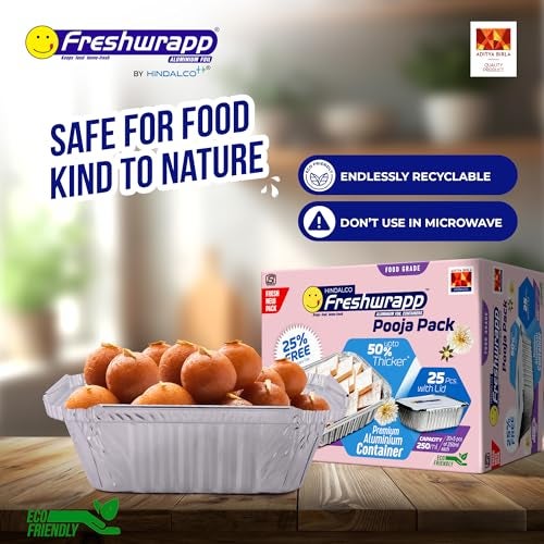 Freshwrapp Aluminium Containers - 250 ML - 25 Pieces - Pack of 1 - Image 5
