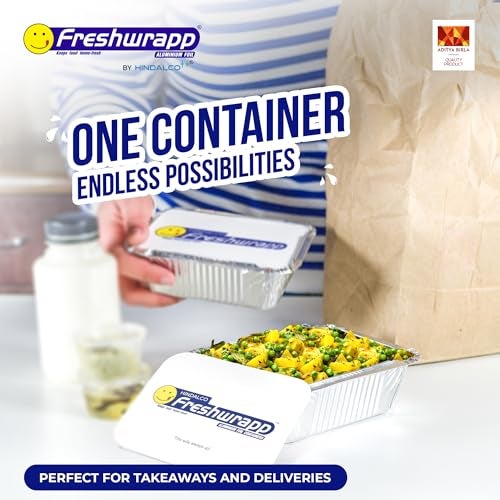 Freshwrapp Aluminium Containers - 250 ML - 25 Pieces - Pack of 1 - Image 4