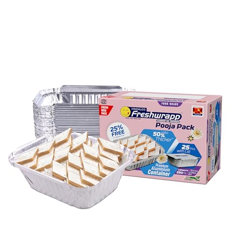 Freshwrapp Aluminium Containers - 250 ML - 25 Pieces - Pack of 1 - Image 1