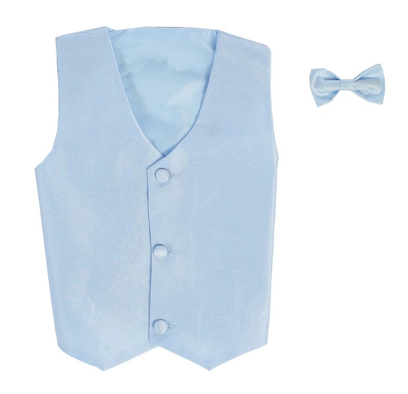 Lito Vest and Clip On Baby Boy Bowtie set - LIGHT BLUE - S/M (0-12 Months) - Image 4