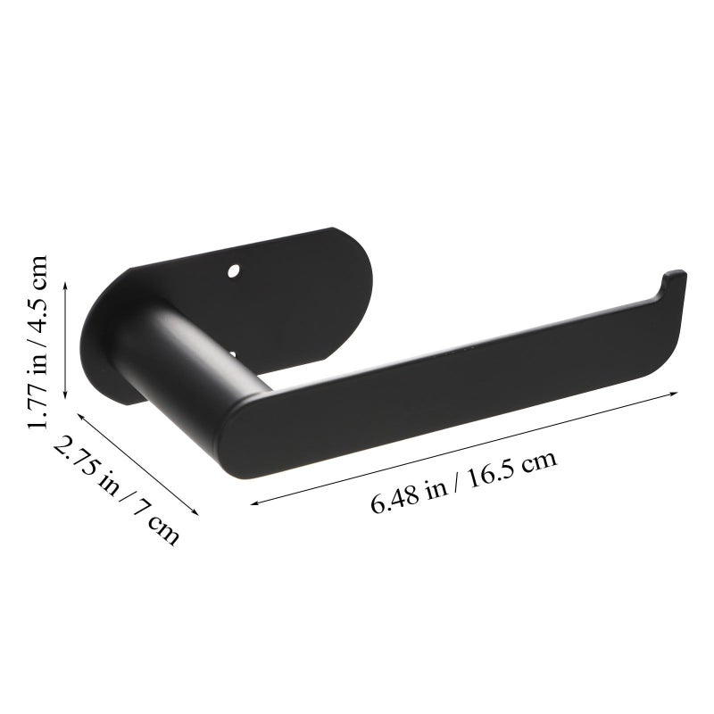 304 Stainless Steel Multipurpose Roll Paper Holder Nail Free Wall Mount Bathroom Shelf Rack Black - Image 3
