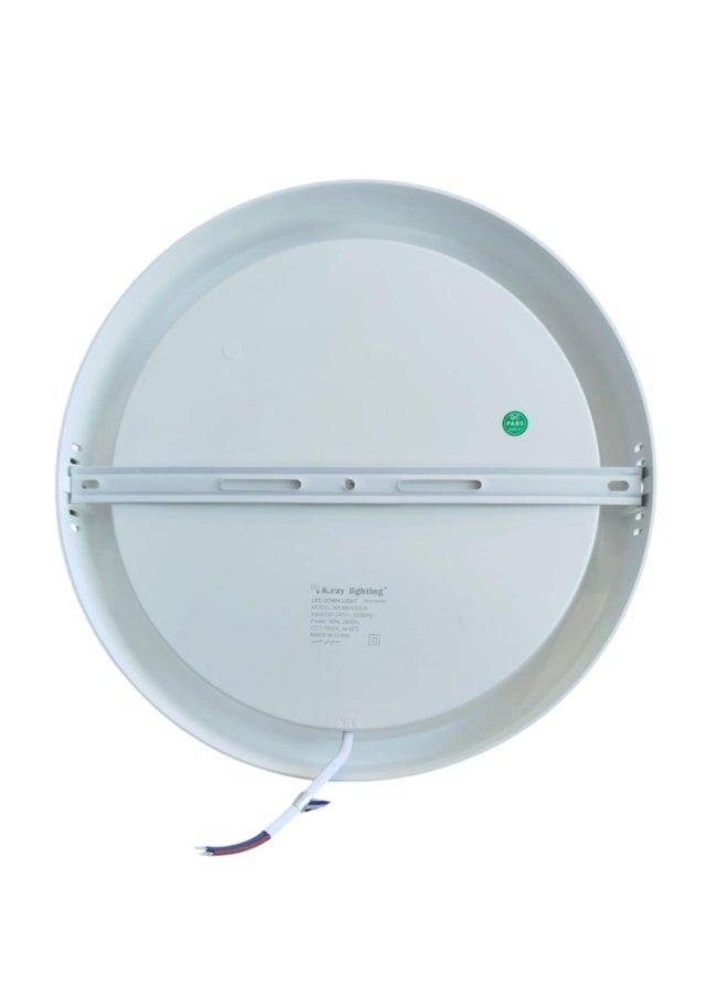 Kray 30W Round LED Panel Light for Ceiling, Highly Efficient 3000K Super Bright Indoor & Outdoor Lighting - Image 4