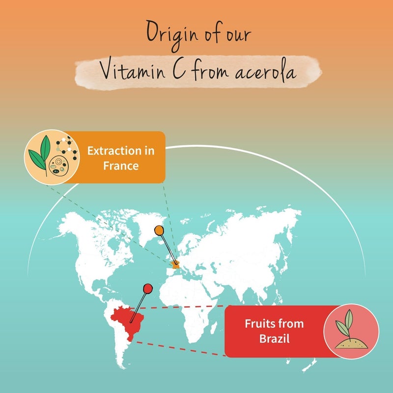 Vegavero Natural Vitamin C Supplement Organic VIT C from Acerola Cherry Extract 225 NRV NO Additives 180 Capsules Vegan - Image 4