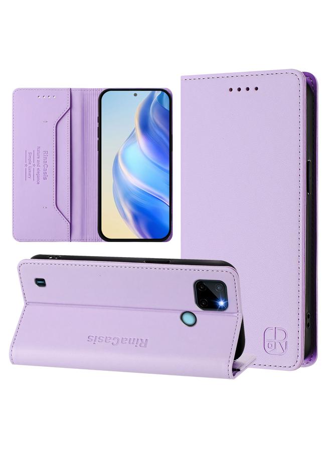 اس-توب جراب هاتف Realme C21Y RC01 من الجلد ثنائي الطي مع خاصية الشفط المغناطيسي بتقنية RFID - Image 1