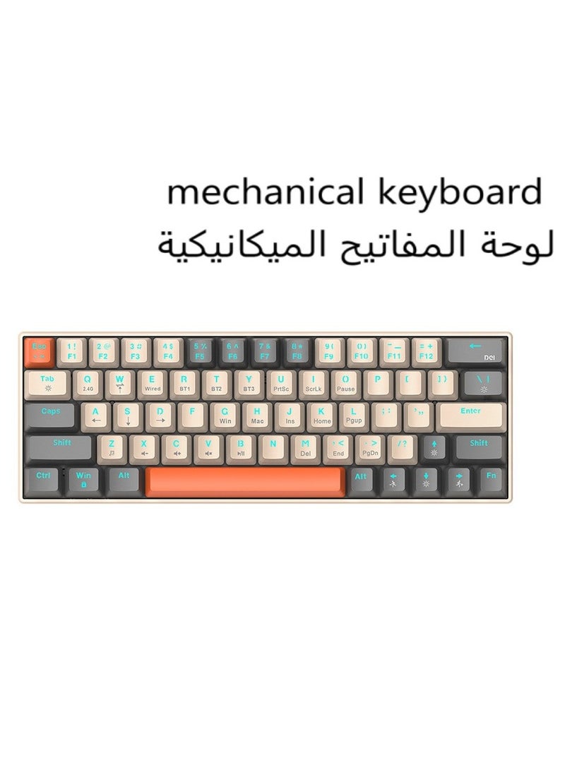 T-WOLF 63 Keys Mechanical Gaming Keyboard ,75% Mini Wired Waterproof Backlit Silent Color RGB Light Effect ,Suitable for PC/Ps4/Xbox Gamers - Image 1