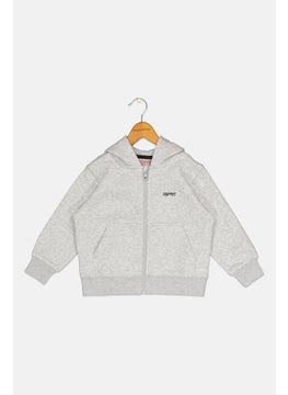 ESPRIT Kids Boy Brand Logo Hooded Sweatshirts, Heather Grey  - Image 1