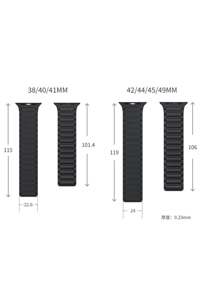 Magnetic Silicone Band for Apple Watch Ultra Ultra2/ 9 8 7 6 5 4 3 2 1 SE,Soft Silicone Waterproof Strap Wristbands Compatible with iWatch Apple Watch Series Ultra 49mm 45mm 44mm 42mm Women Men - Image 4