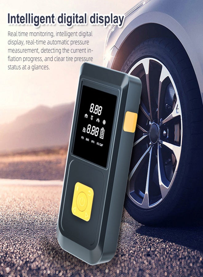 Car Tire Inflation Pump Car Jump Starter Multifunctional Mobilephone Recharger Electric Motorcycle Car Battery Starter Auto Tyre Inflator with LED Light - Image 3