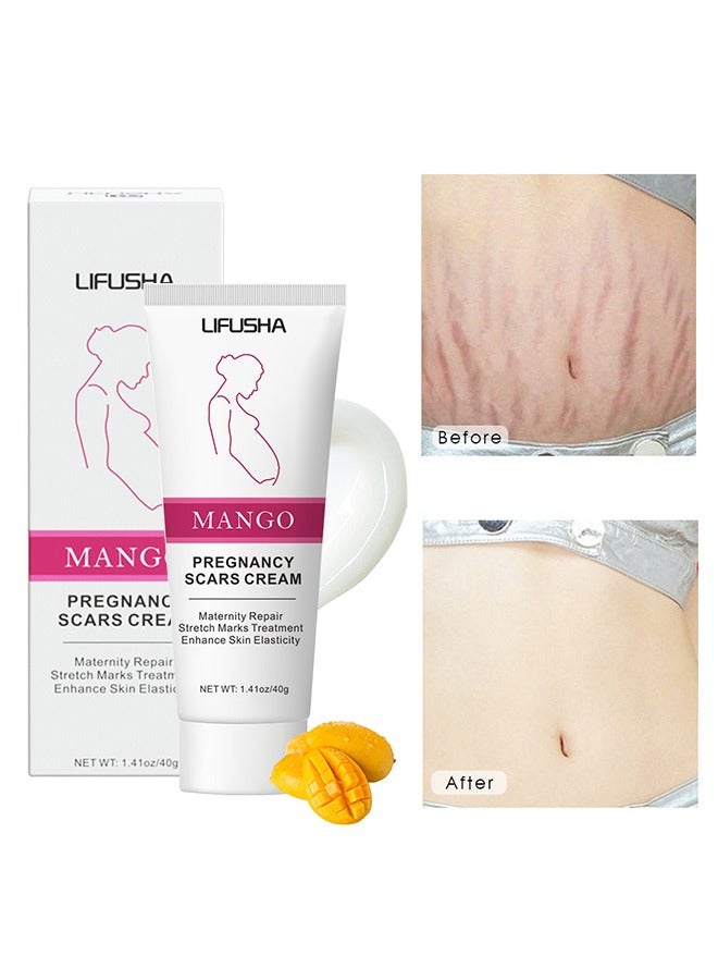 LIFUSHA Mango Pregnancy，Scars Cream，For Maternity Repair Stretch Marks Enhance Skin Elasticity, Can Promote Cell Regeneration, Repair Necrotic Cells, Designed For Mother's Stretch Marks 40g - Image 1
