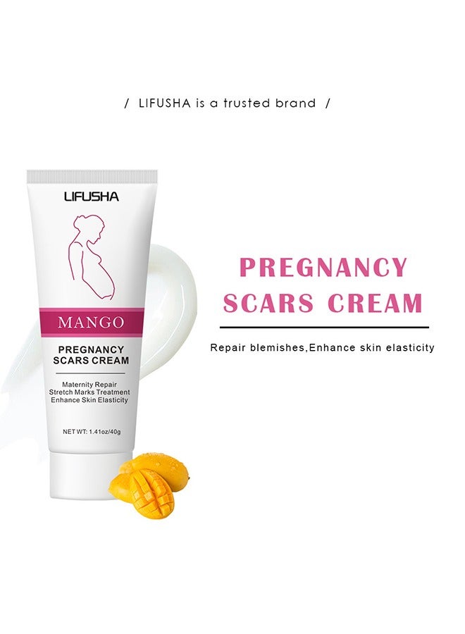 LIFUSHA Mango Pregnancy，Scars Cream，For Maternity Repair Stretch Marks Enhance Skin Elasticity, Can Promote Cell Regeneration, Repair Necrotic Cells, Designed For Mother's Stretch Marks 40g - Image 2