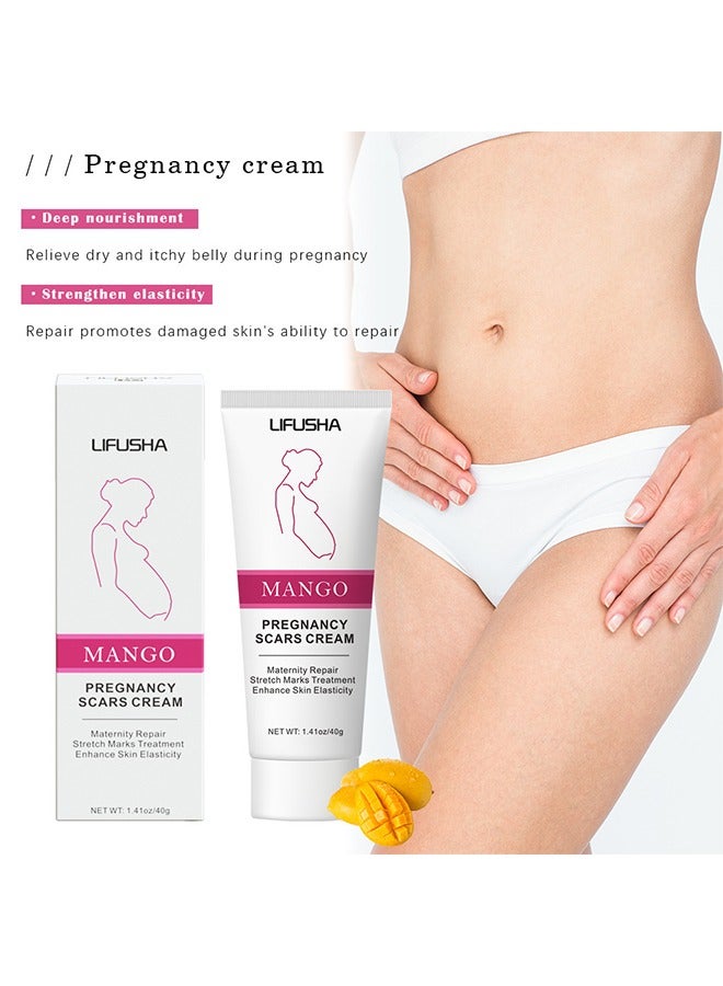 LIFUSHA Mango Pregnancy，Scars Cream，For Maternity Repair Stretch Marks Enhance Skin Elasticity, Can Promote Cell Regeneration, Repair Necrotic Cells, Designed For Mother's Stretch Marks 40g - Image 5
