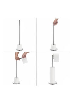 MIXDE Bathroom Free Standing Toilet Paper Holder Stand 5 Paper Rolls,Finished Stainless Steel Rustproof Tissue Roll Holder Floor Stand Storage for Bathroom (Brushed Nickel)  - Image 2