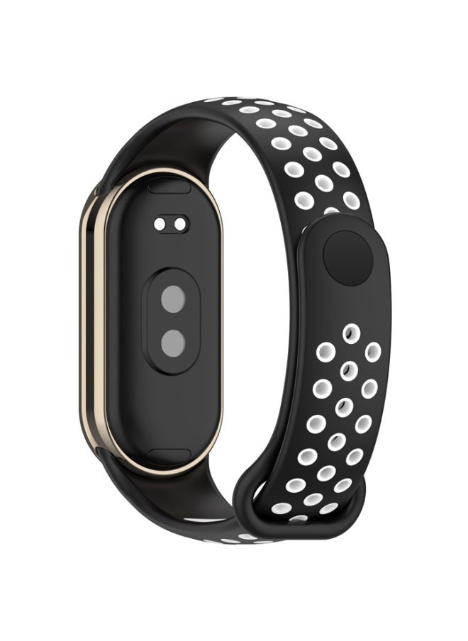Generic - Suitable For Mi Band 8 Double Color Nike Watch Band Mi Band 9 Double Color Nike Universal Watch Band-Color:Midnight Blue And White - Image 1