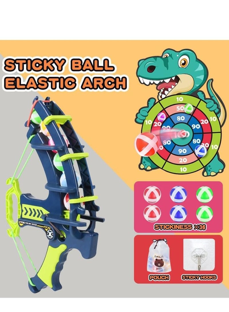 Target Shooting Games Kids Toys DMG Archery Set Safe Shooting Games -1 Dinosaur Bow & Arrow with 24 Sticky Balls for 4 5 6 7 8 9 Years Old Boys Girls Toy Set