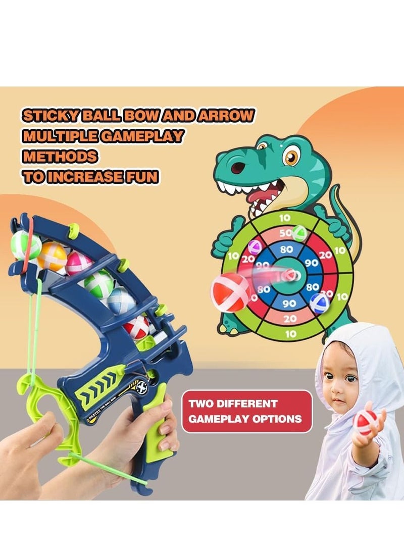 Target Shooting Games Kids Toys DMG Archery Set Safe Shooting Games -1 Dinosaur Bow & Arrow with 24 Sticky Balls for 4 5 6 7 8 9 Years Old Boys Girls Toy Set