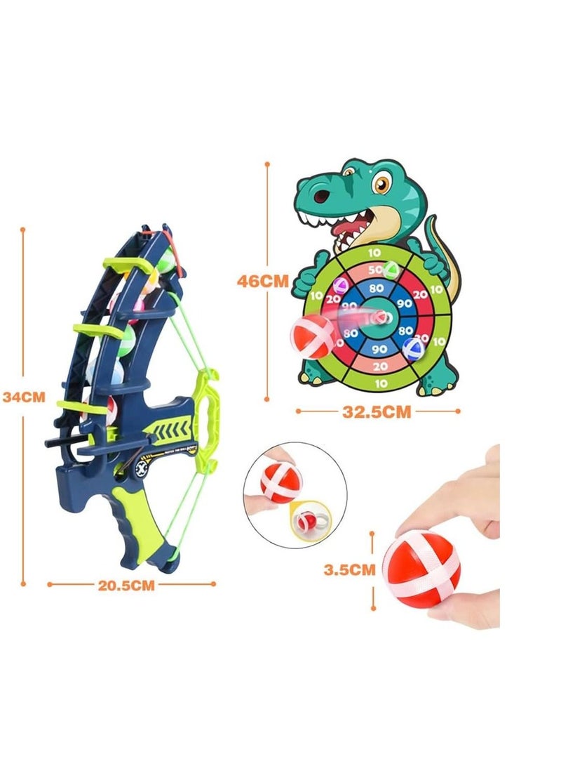 Target Shooting Games Kids Toys DMG Archery Set Safe Shooting Games -1 Dinosaur Bow & Arrow with 24 Sticky Balls for 4 5 6 7 8 9 Years Old Boys Girls Toy Set