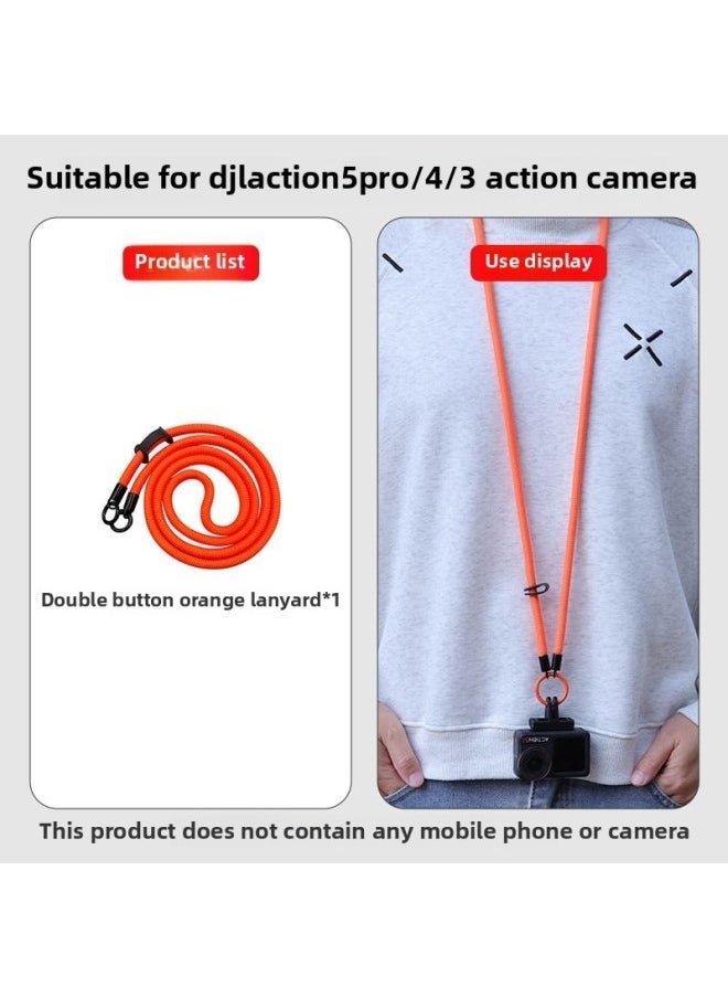 Generic Suitable For GoPro/insta360/For DJI Sports Camera Quick Release Anti-loss Lanyard Outdoor Lanyard Bracket-Color:Action Camera Orange Double Buckle Lanyard - Image 1