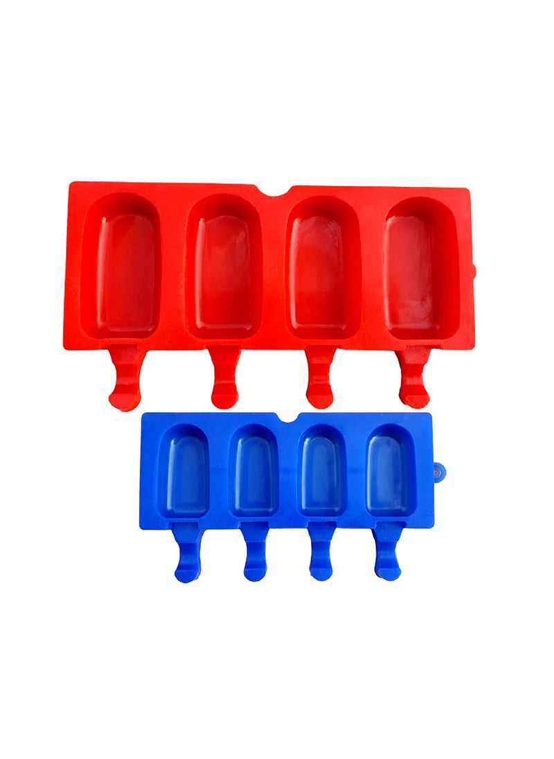 BAKING SET Baking Set Silicone Moulds for Popsickle Ice Cream Cakesickle Chocolate Lolipop Cake Decor soap Making Set of 2 Big and Small Random Colour  - Image 1