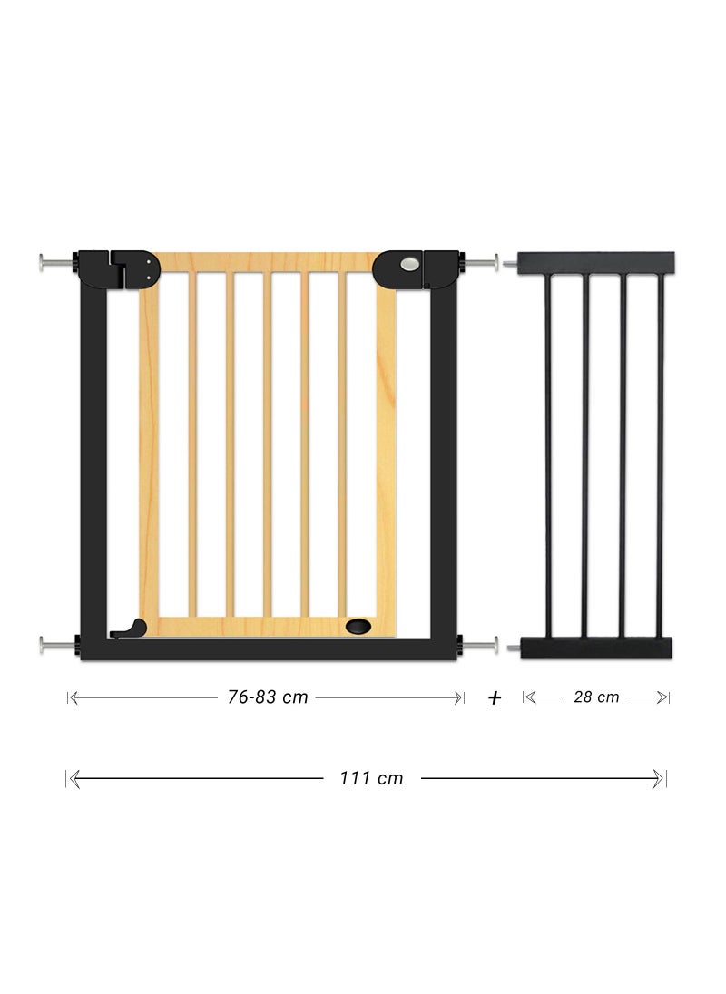 Baby Safe Wooden Safety Gate w/t 28cm Black Extension - Natural Wood - pzsku/ZF80C0139AA02A4A1D6BDZ/45/_/1680694934/16497154-3ee6-4b68-a866-b616305381da